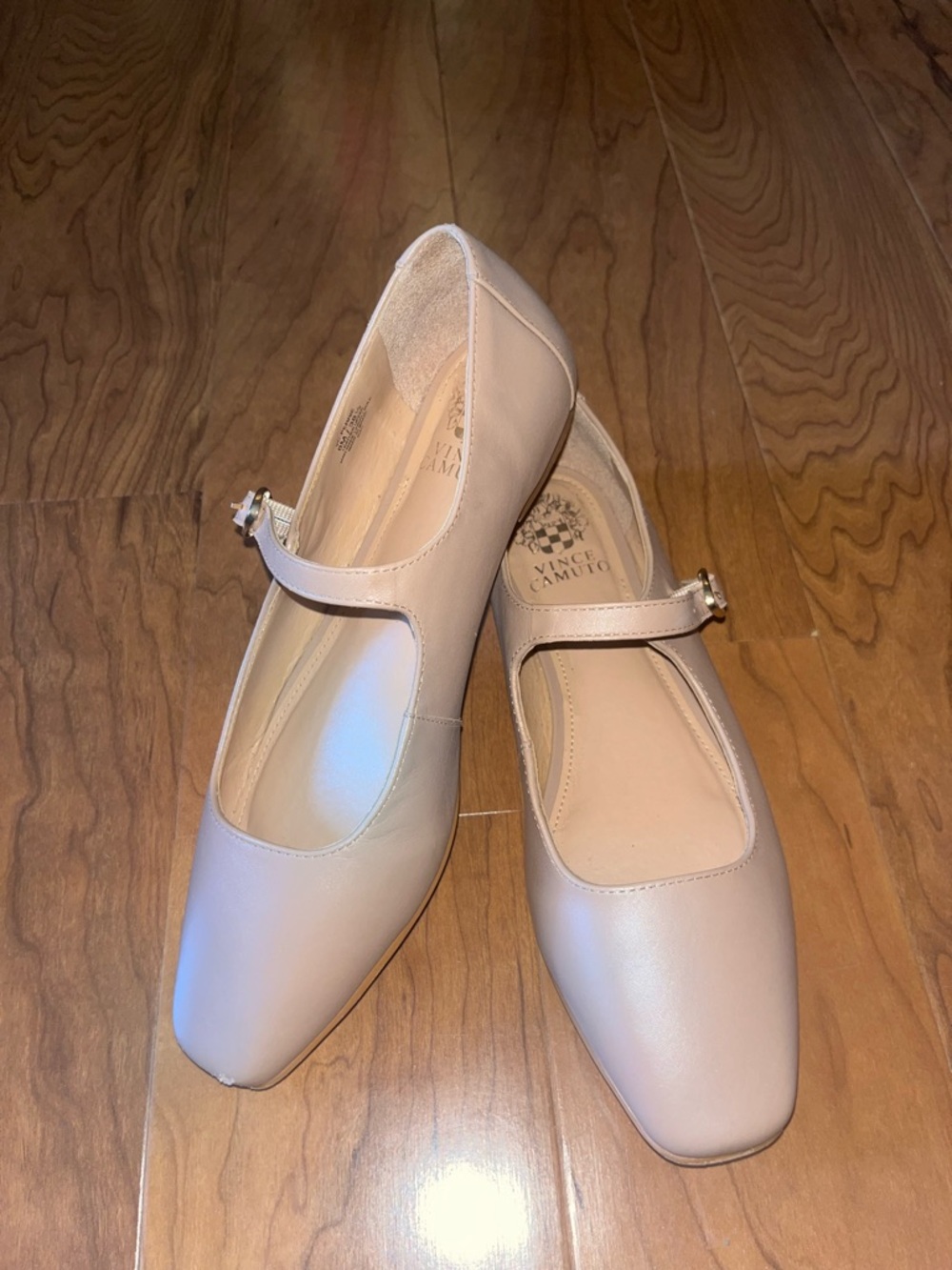 Vince Camuto Pale Blush Leather Mary Jane Flats